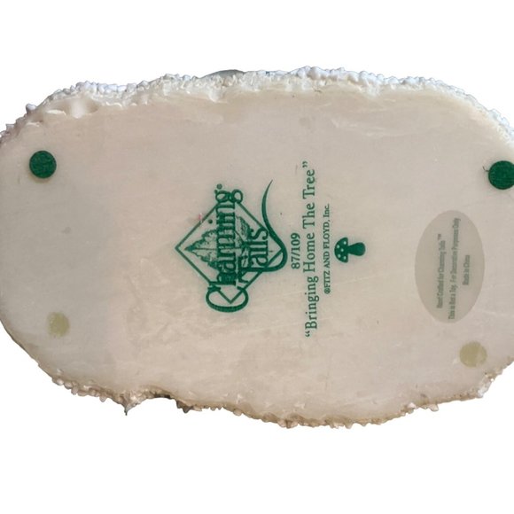 CHARMING TAILS BY FITZ & FLOYD FIGURINE "BRINGING HOME THE TREE" HOLIDAYS - Picture 11 of 15